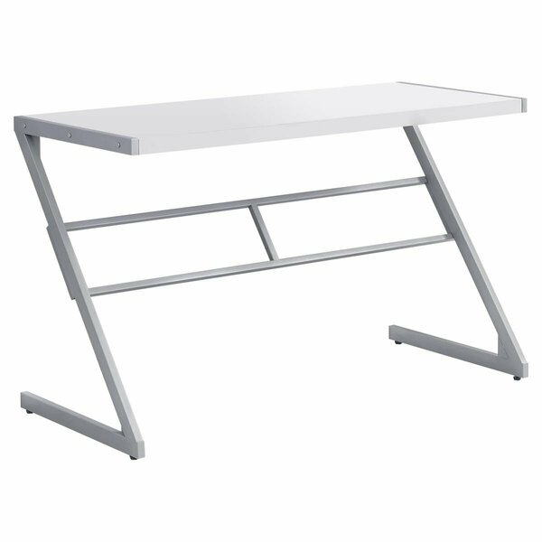 Daphnes Dinnette 48 in. White & Silver Metal Computer Desk DA3076379